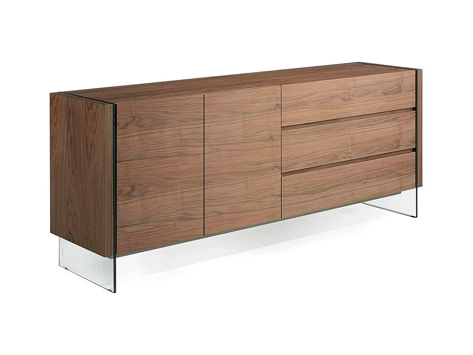 Sideboard aus Nussbaum und Glas  3086 ANGEL CERDA