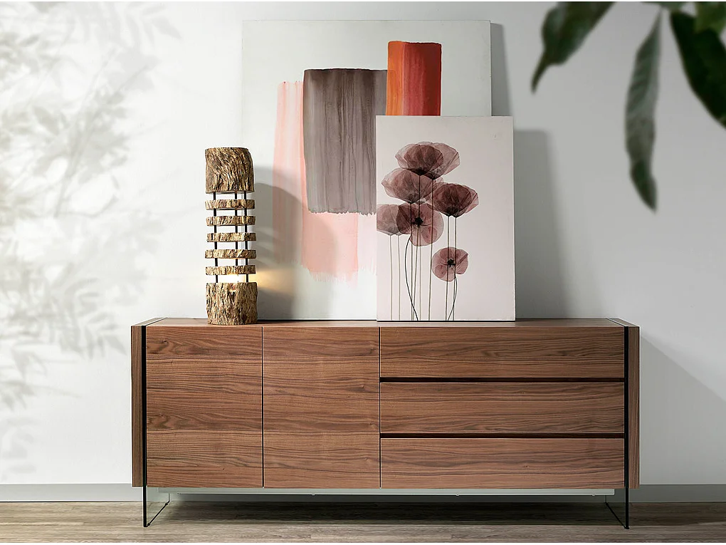 Sideboard aus Nussbaum und Glas  3086 ANGEL CERDA