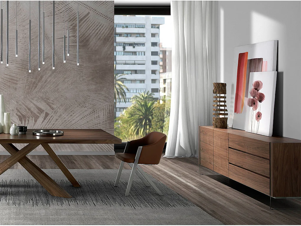 Sideboard aus Nussbaum und Glas  3086 ANGEL CERDA