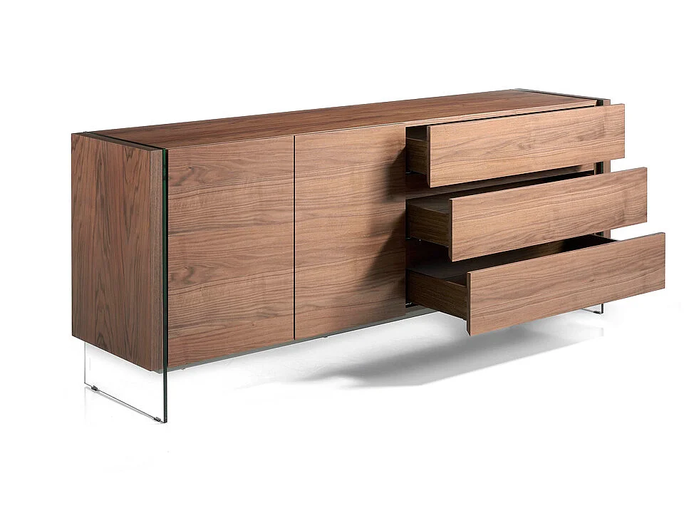Sideboard aus Nussbaum und Glas  3086 ANGEL CERDA