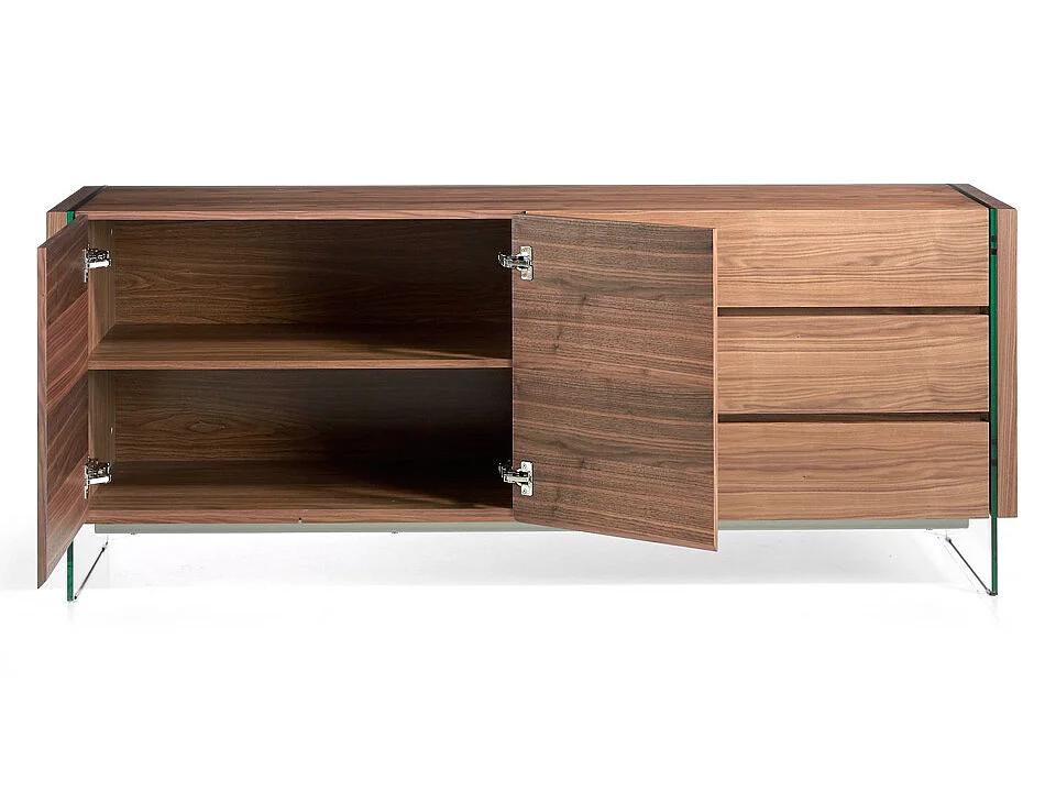 Sideboard aus Nussbaum und Glas  3086 ANGEL CERDA