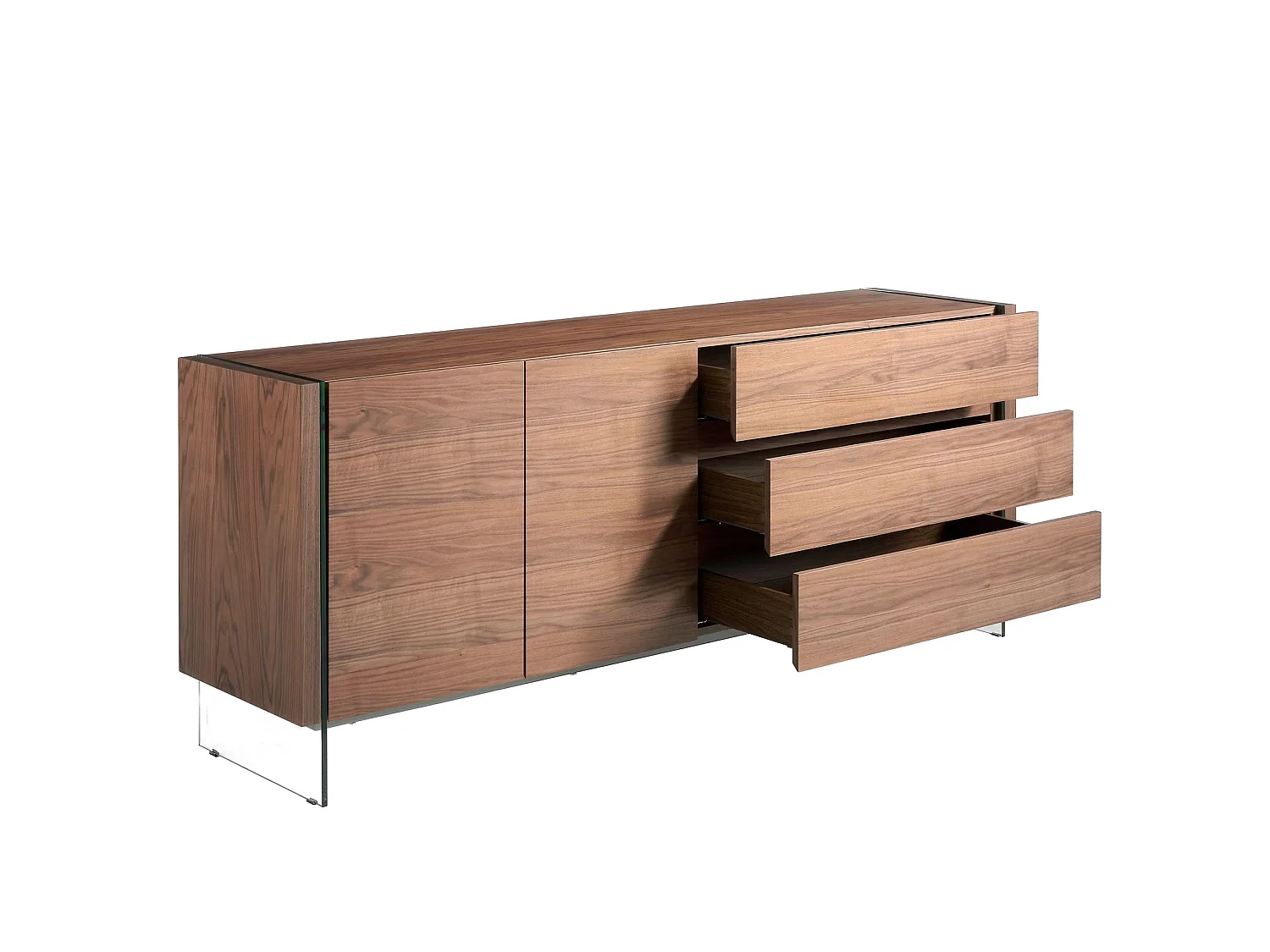 Credenza in noce e vetro temperato 3086 ANGEL CERDA