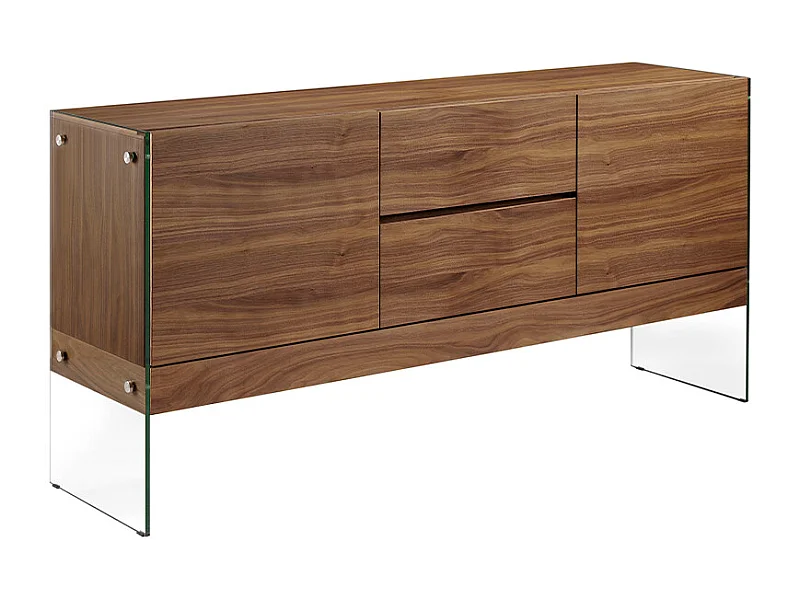 Walnoot dressoir met glazen zijkanten 3062 ANGEL CERDA