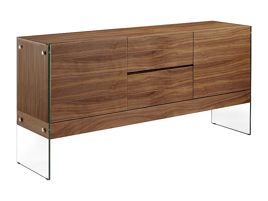 Sideboard Nussbaumholz mit Glasseiten 3062 ANGEL CERDA