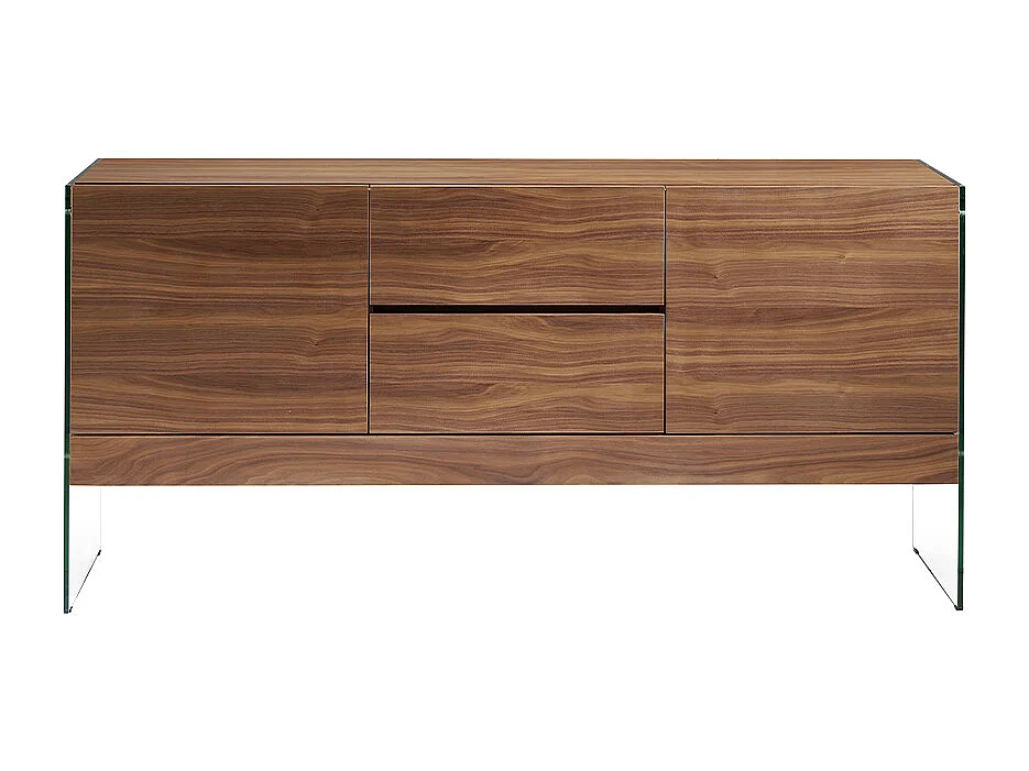 Sideboard Nussbaumholz mit Glasseiten 3062 ANGEL CERDA