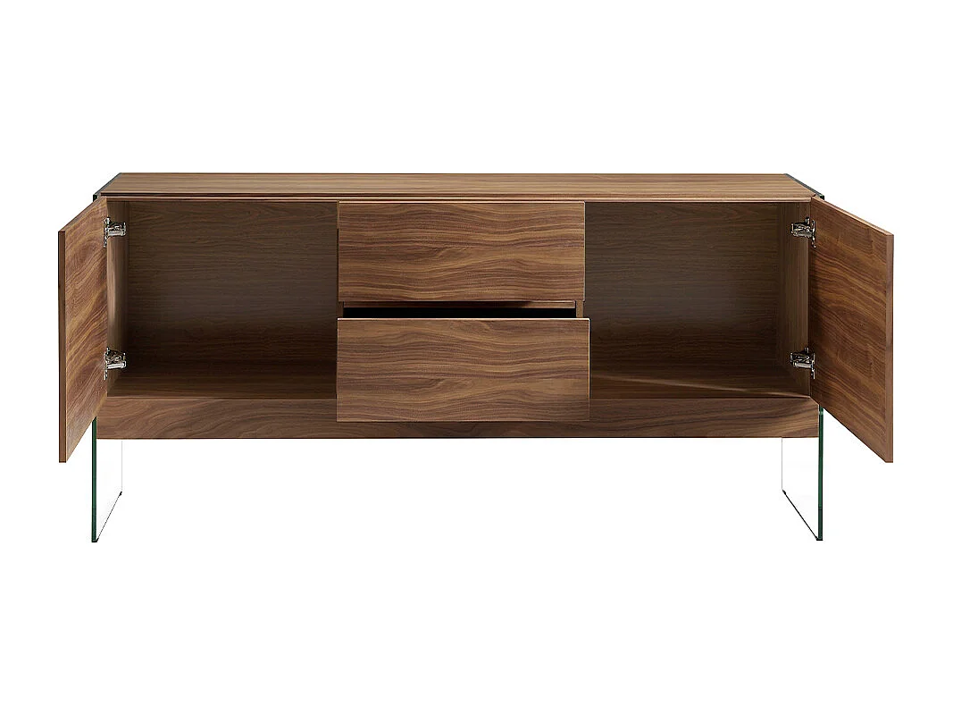 Sideboard Nussbaum und gehärtetes Glas 3062 ANGEL CERDA