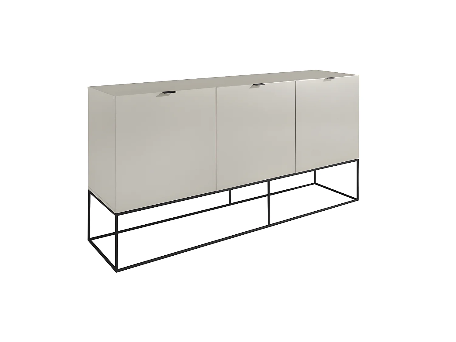 Buffet en bois gris perle et acier noir 3054 ANGEL CERDA