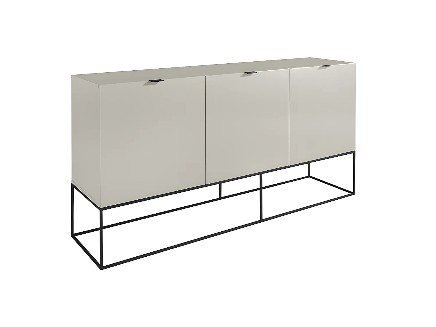 Buffet en bois gris perle et acier noir 3054 ANGEL CERDA