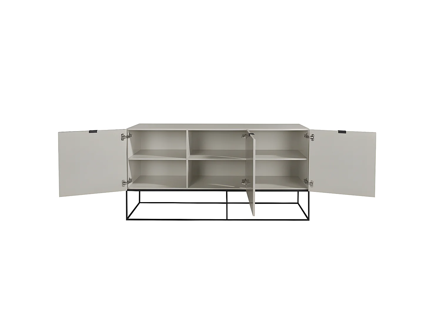 Buffet en bois gris perle et acier noir 3054 ANGEL CERDA