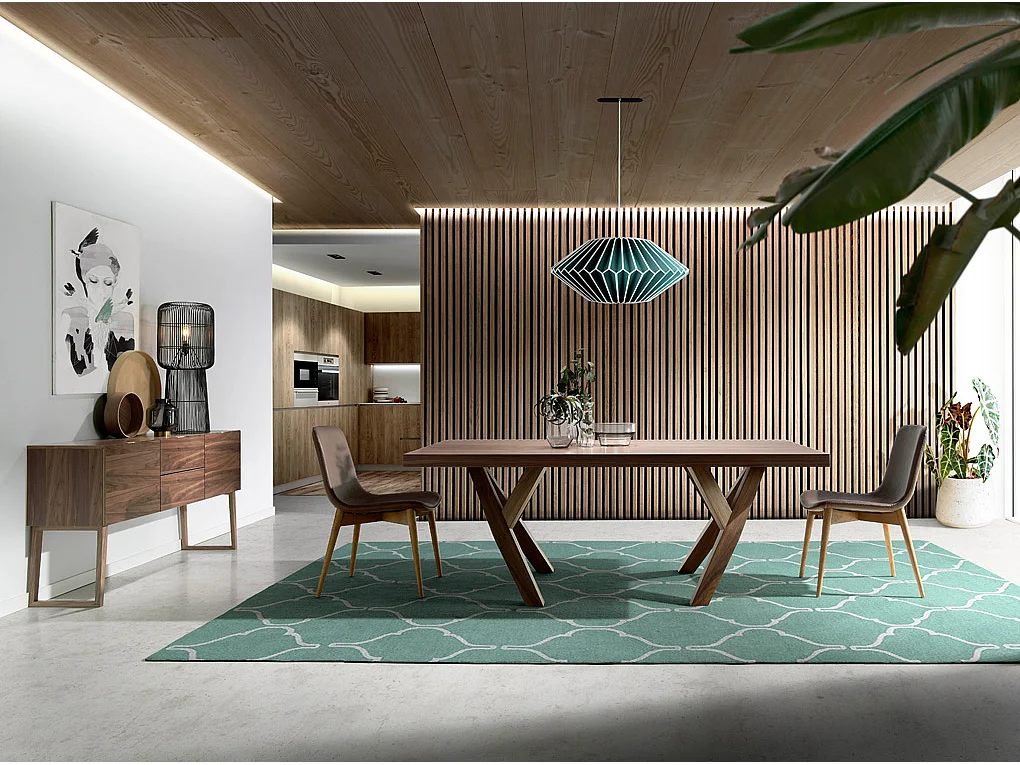 Aparador com estrutura em madeira folheada a nogueira com duas portas  3077