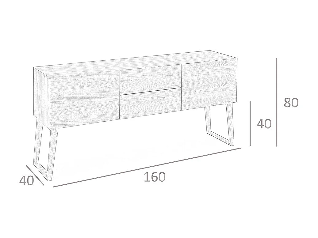 Credenza in legno di noce   3077 ANGEL CERDA