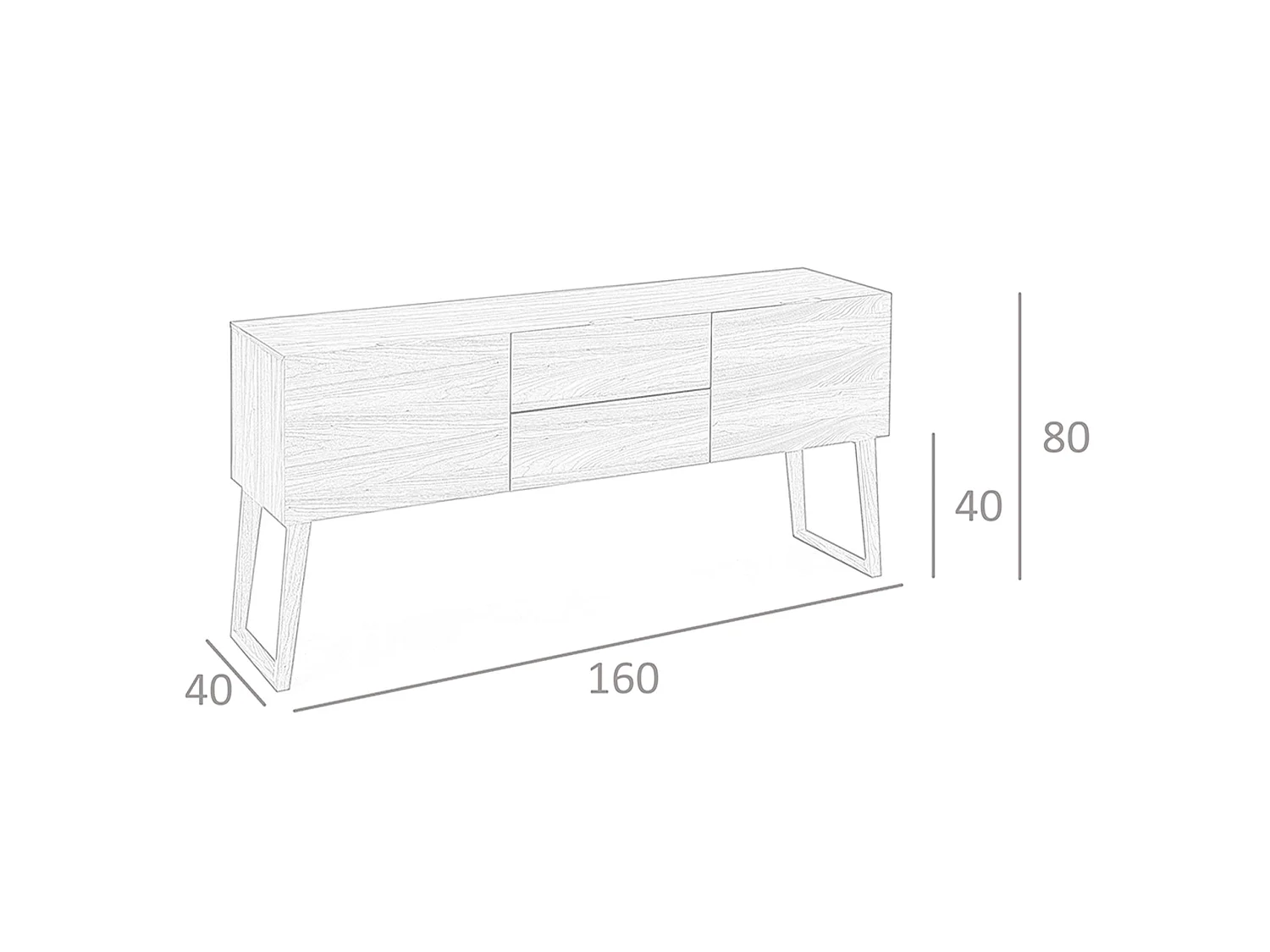 Walnoot dressoir 3077 ANGEL CERDA