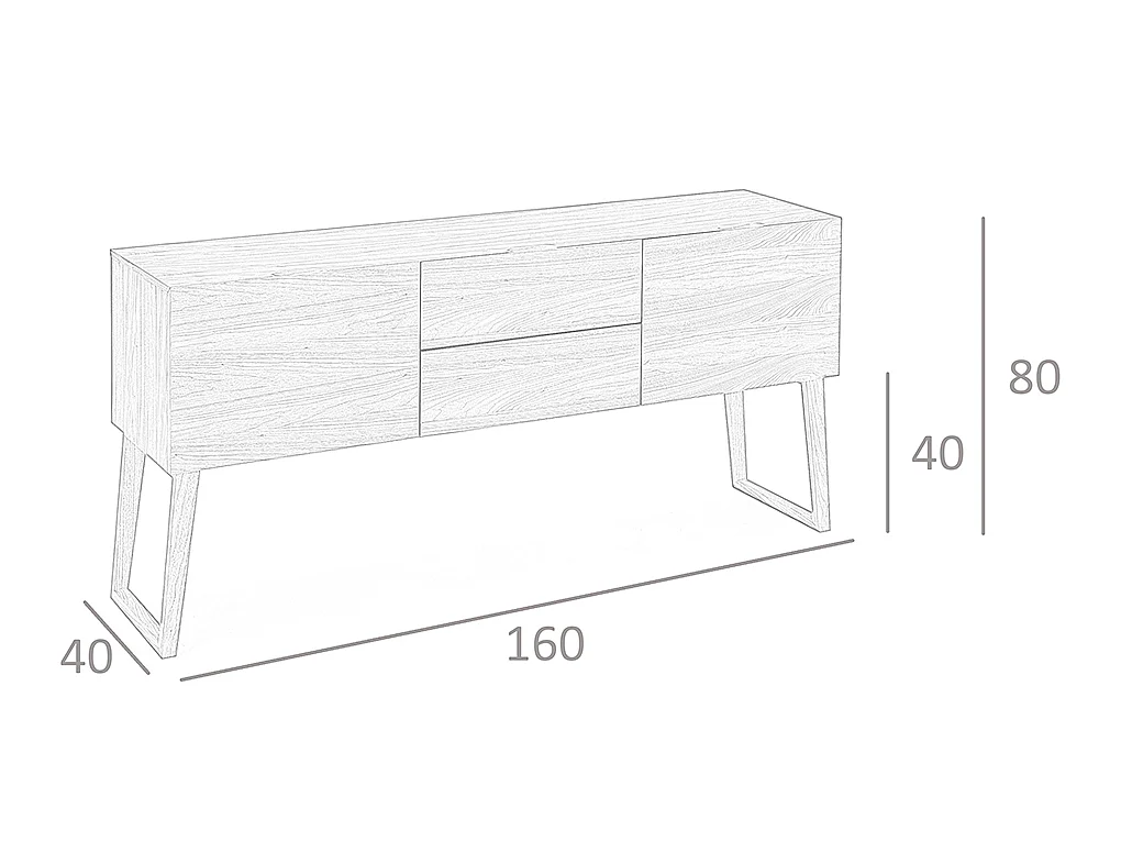 Walnoot dressoir 3077 ANGEL CERDA