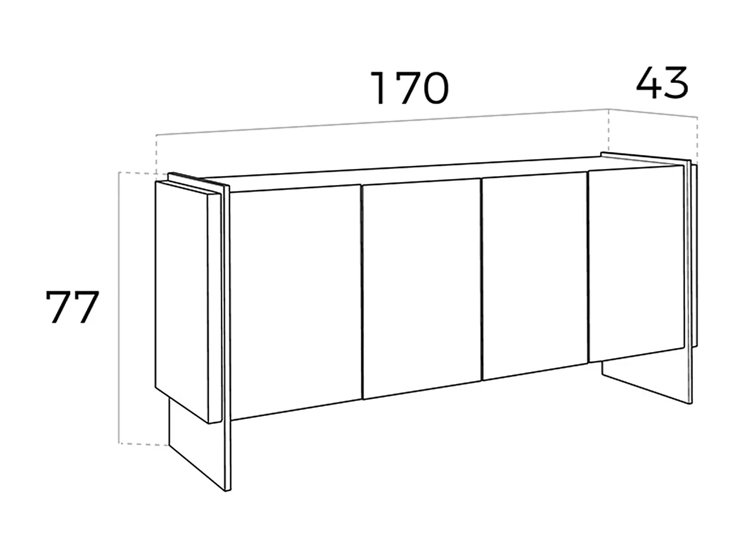 Aparador nogal y cristal templado 3057 ANGEL CERDA