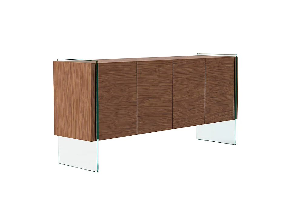Credenza in noce e vetro temperato 3057 ANGEL CERDA