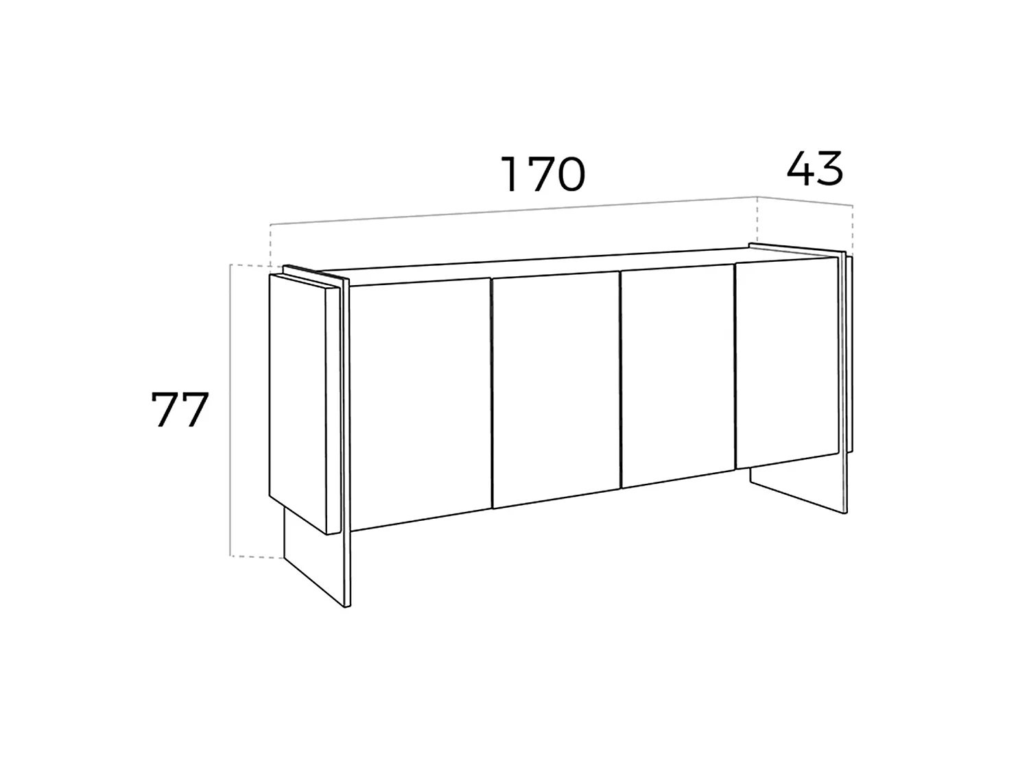 Credenza in noce e vetro temperato 3057 ANGEL CERDA