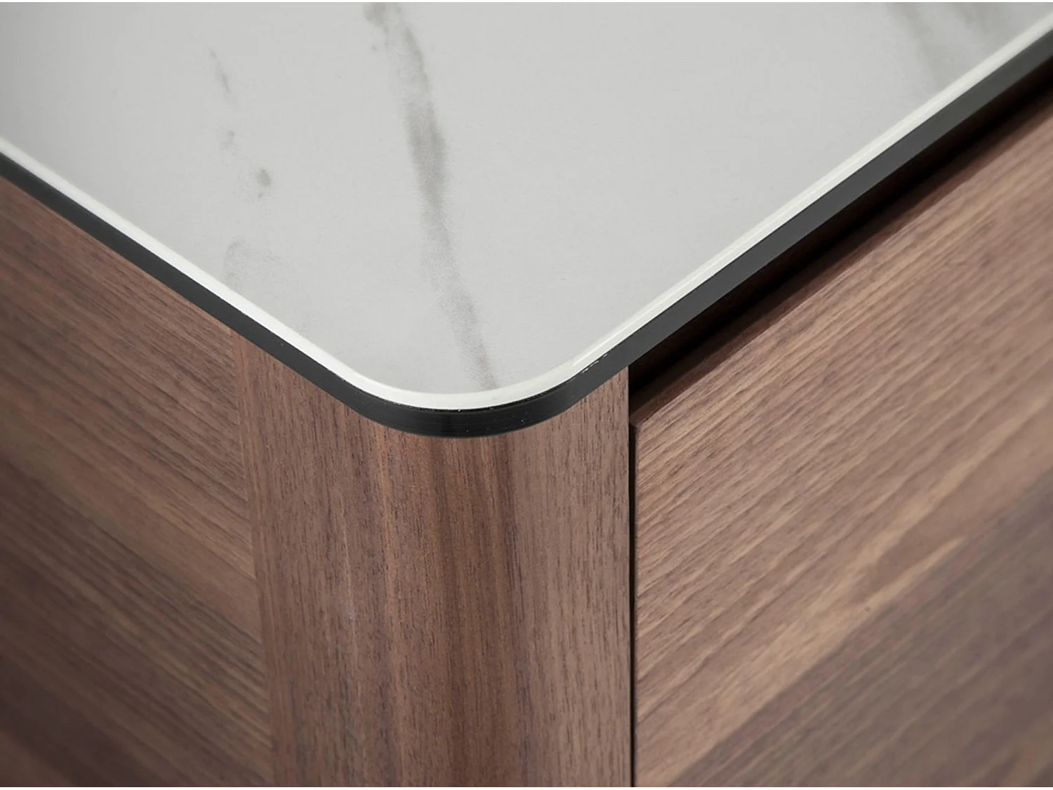 Buffet en noyer avec plateau en verre imitation marbre 3080 ANGEL CERDA