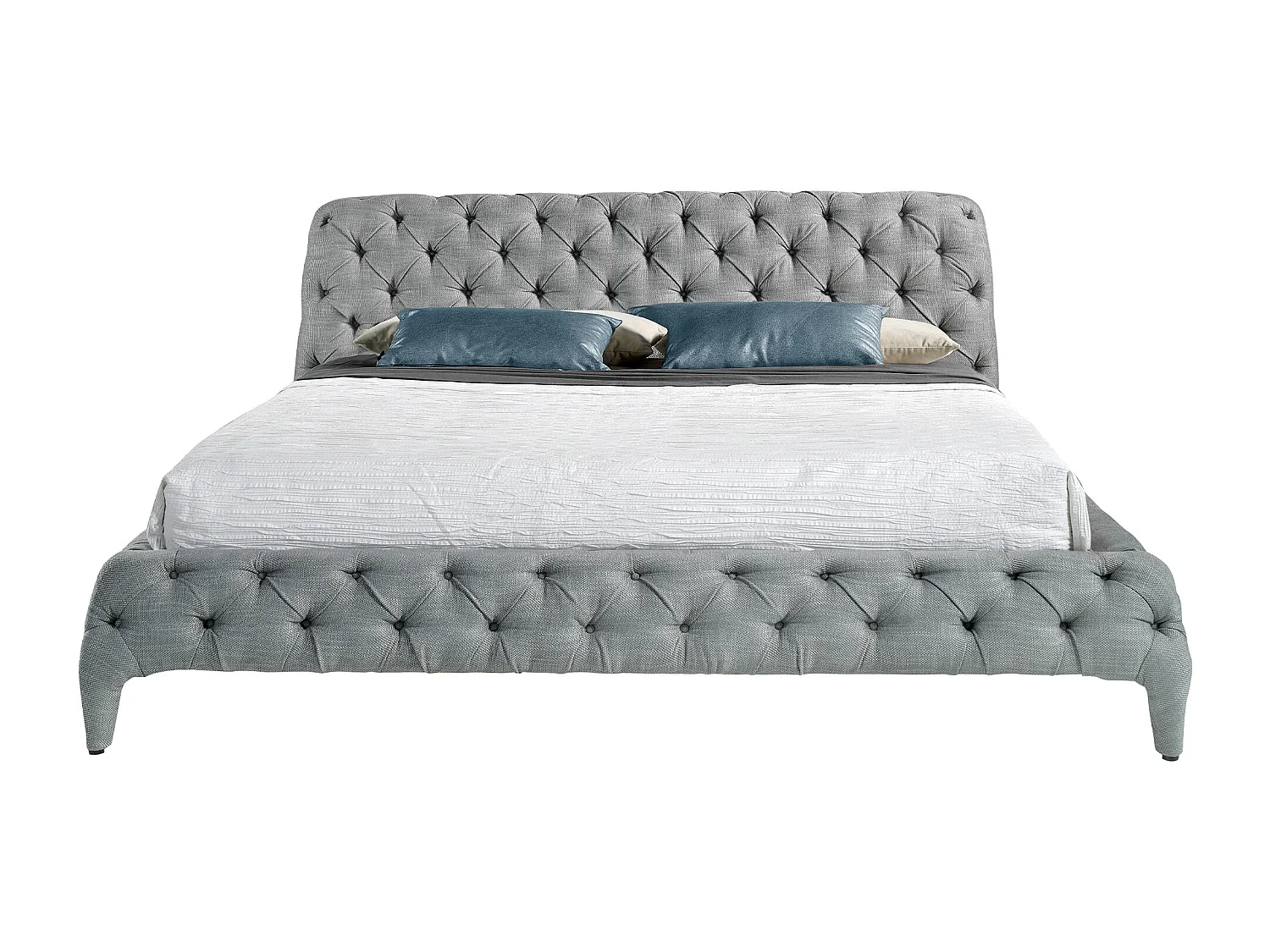 Polsterbett gepolstertem grauem Stoff  7029 ANGEL CERDA