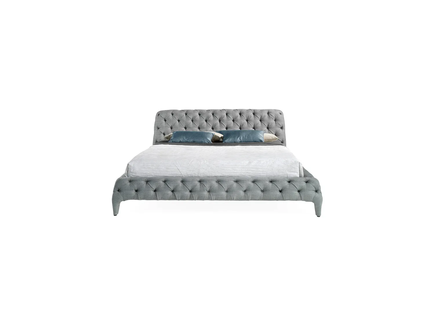 Gestoffeerd bed in grijze stof met gewatteerde bekleding 7029 ANGEL CERDA