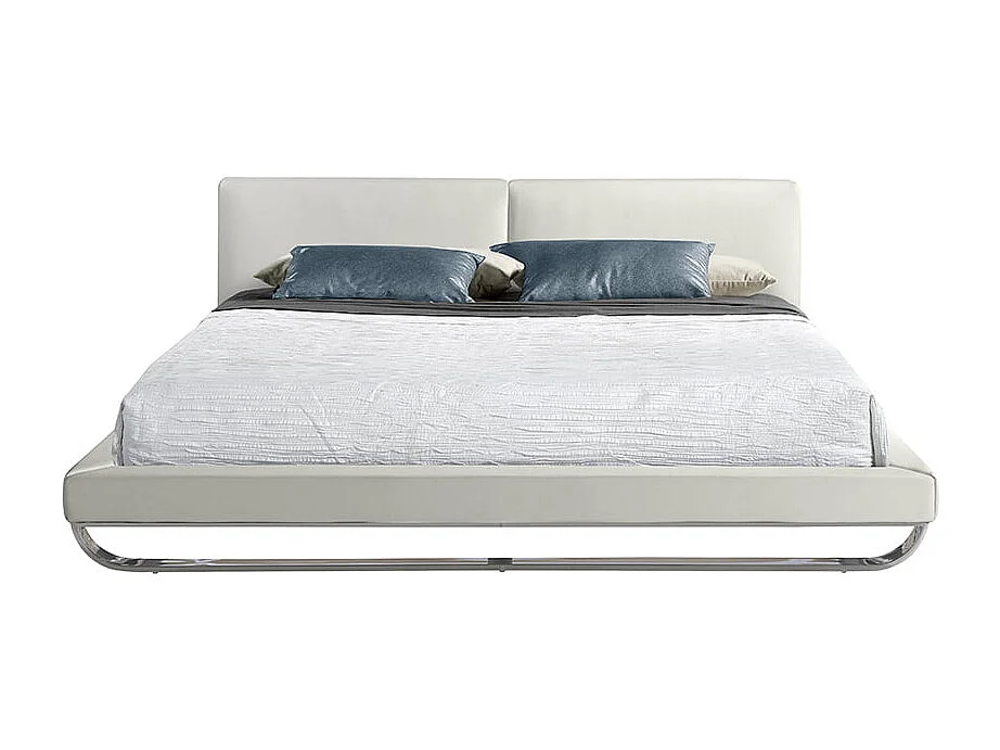 Lit en simili-cuir blanc