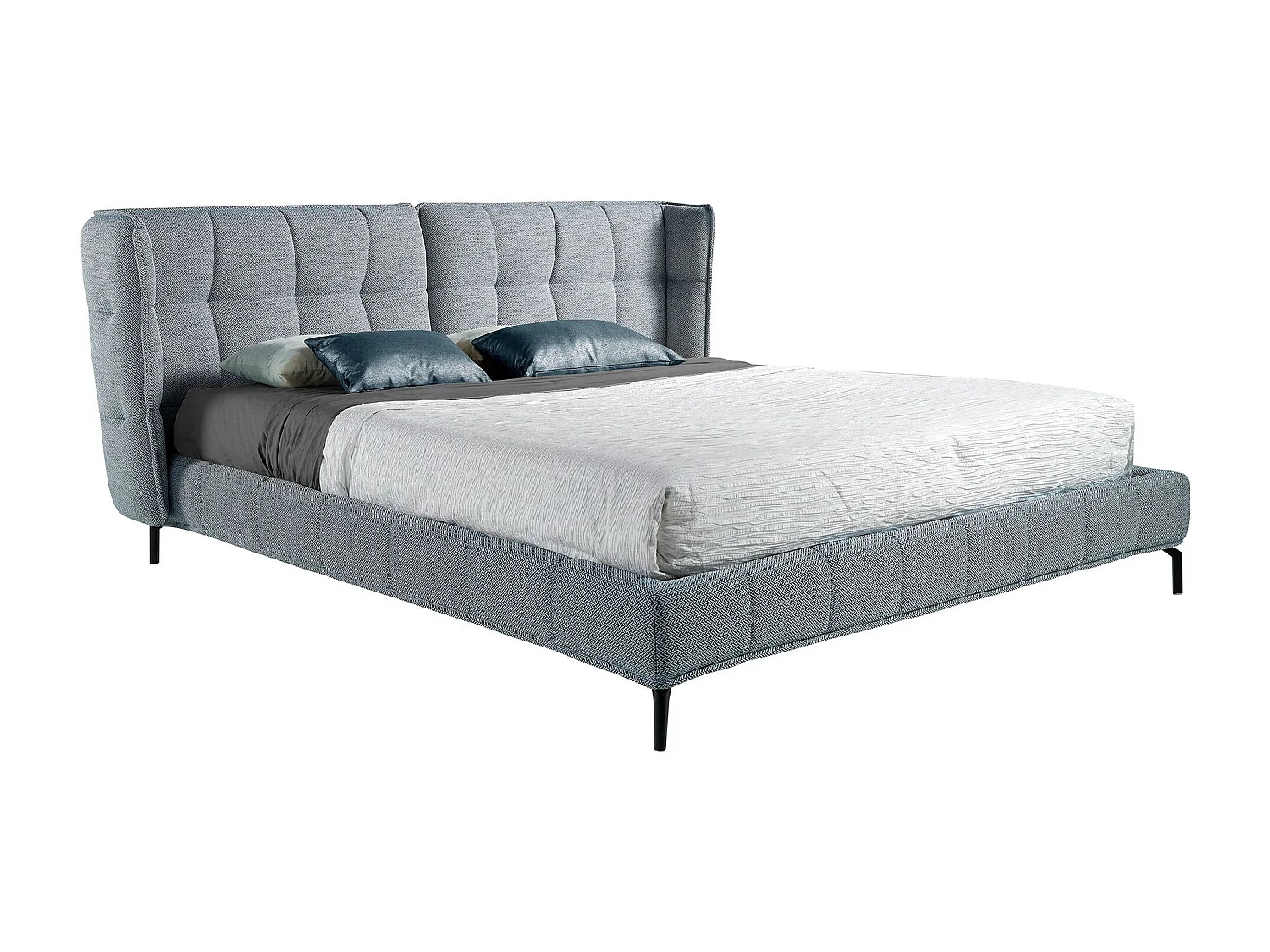 Lit matelassé en tissu bleu et blanc 7030 ANGEL CERDA