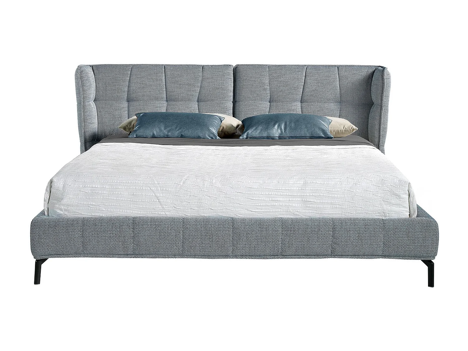 Lit matelassé en tissu bleu et blanc 7030 ANGEL CERDA