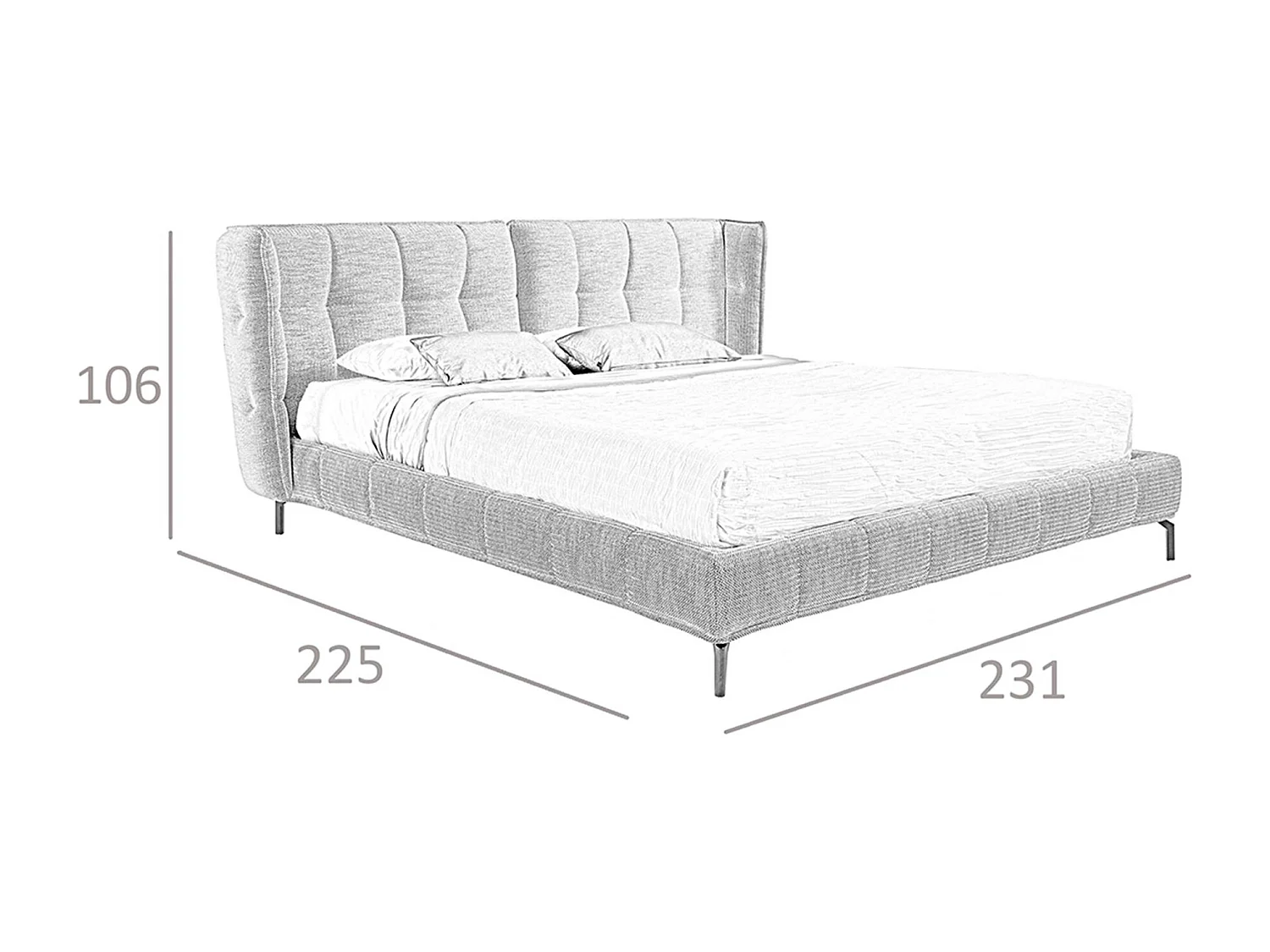 Lit matelassé en tissu bleu et blanc 7030 ANGEL CERDA