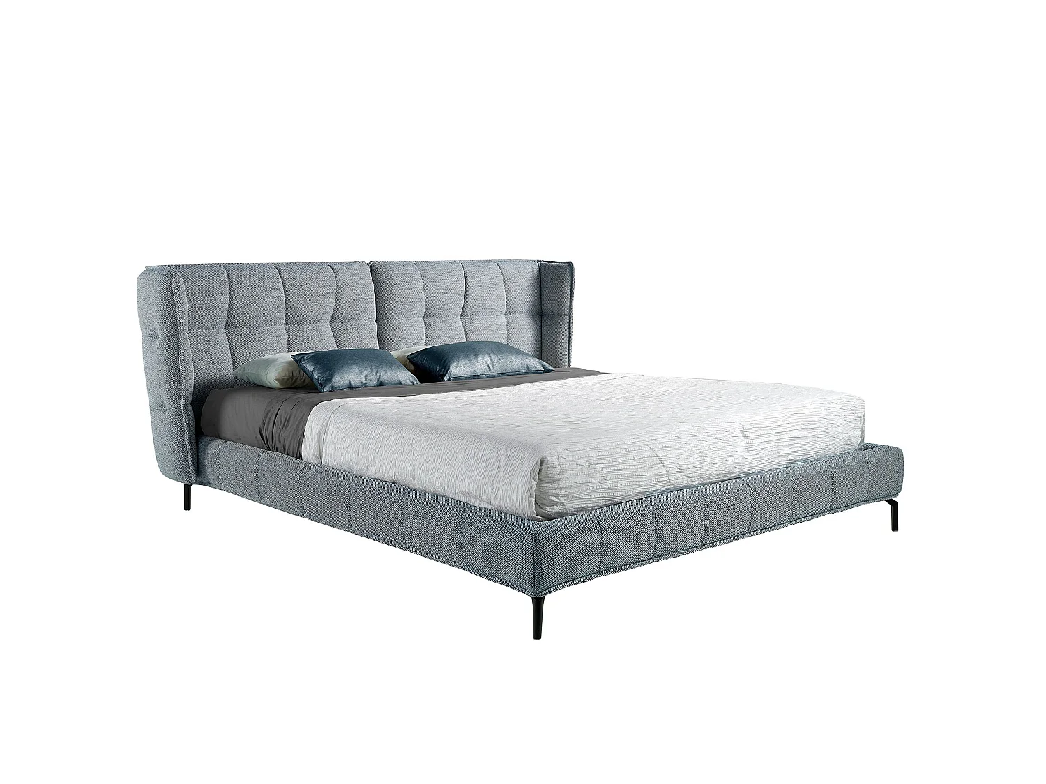 Blauw en wit doorgestikt bed 7030 ANGEL CERDA
