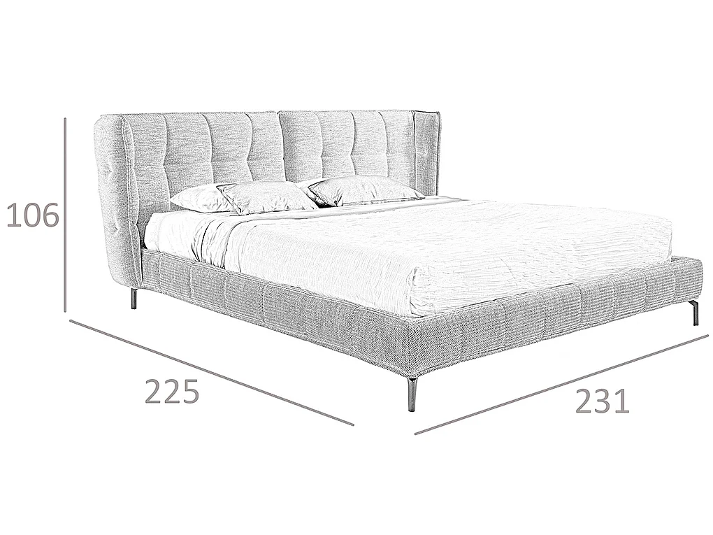 Blauw en wit doorgestikt bed 7030 ANGEL CERDA