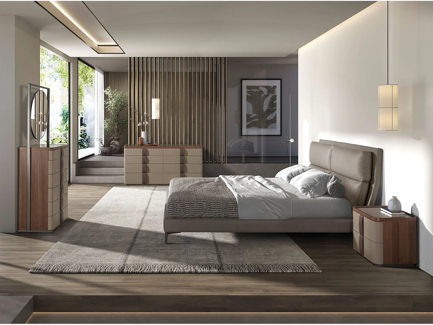 Lit en similicuir couleur vison 7014 ANGEL CERDA