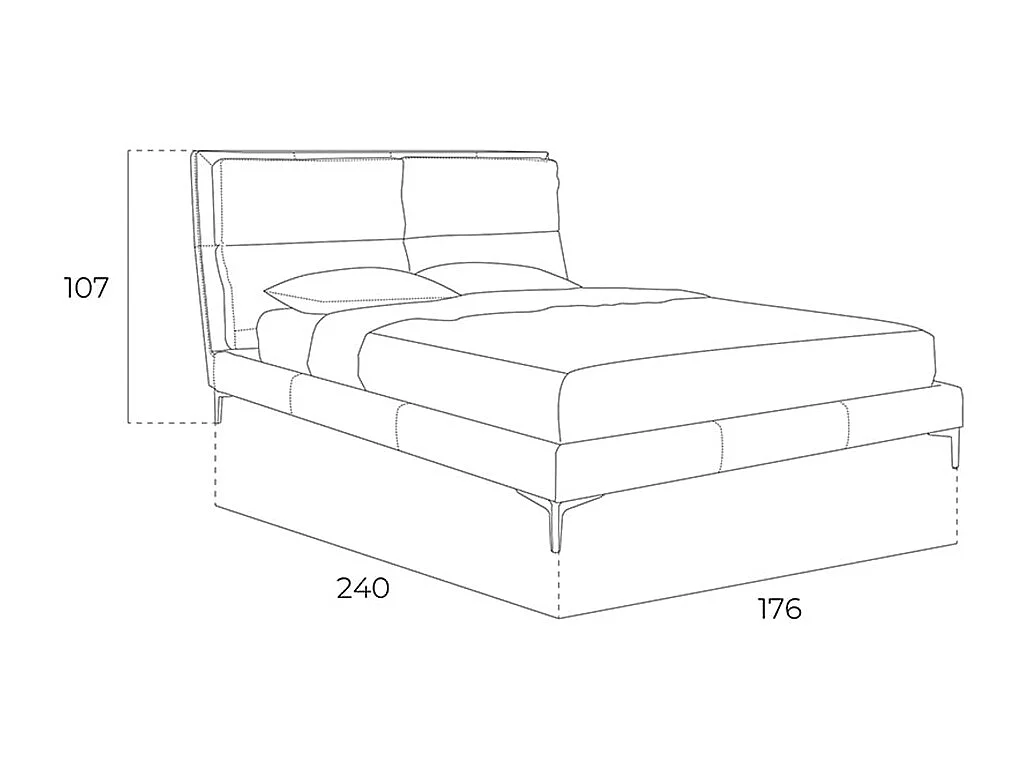 Lit en similicuir couleur vison 7014 ANGEL CERDA