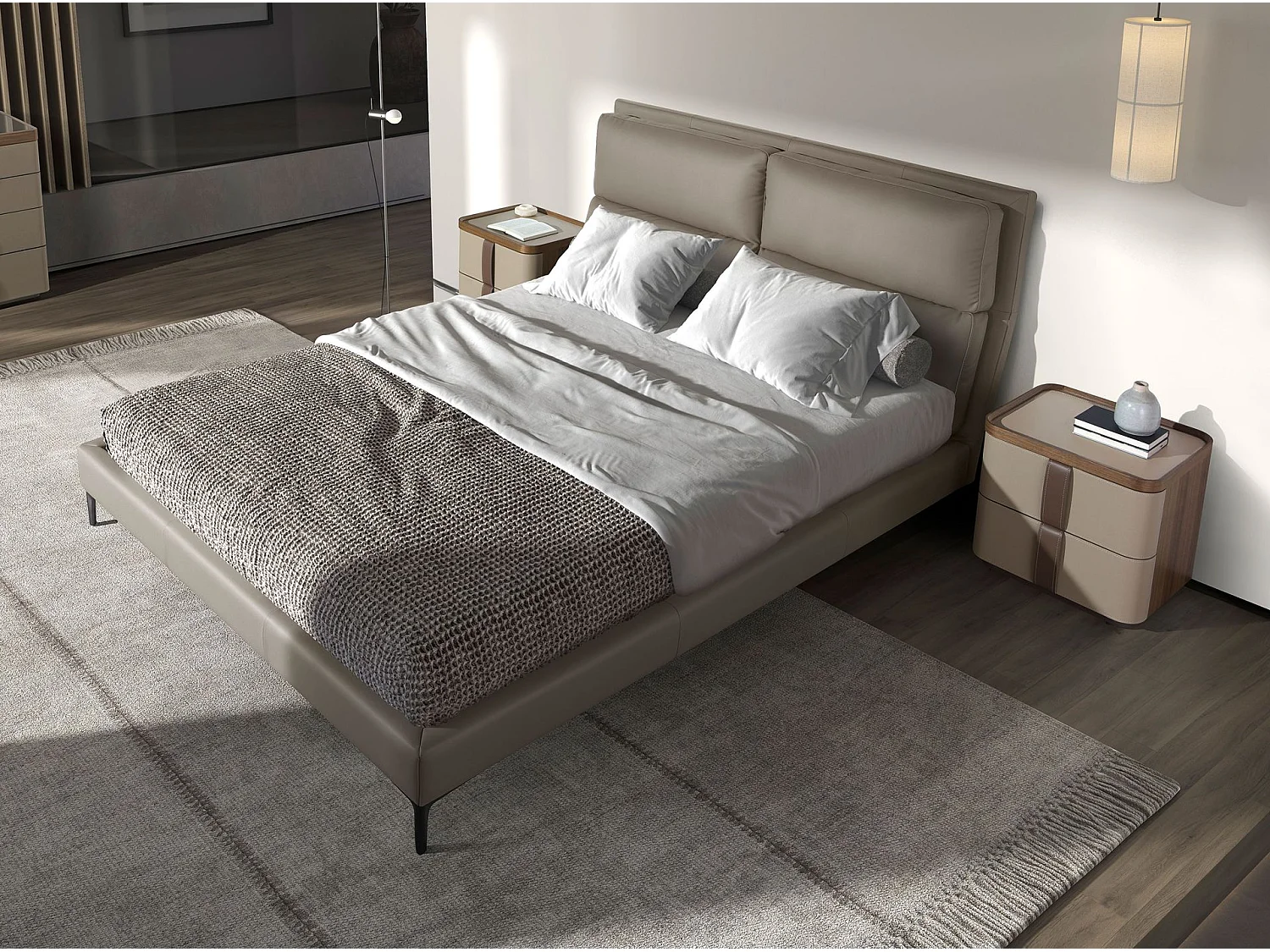 Nerzfarbenes Kunstlederbett 7014 ANGEL CERDA