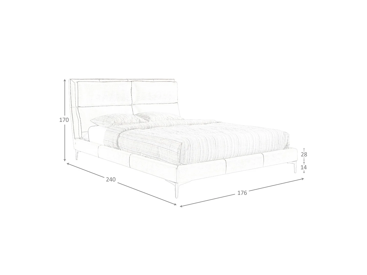 Nerzfarbenes Kunstlederbett 7014 ANGEL CERDA