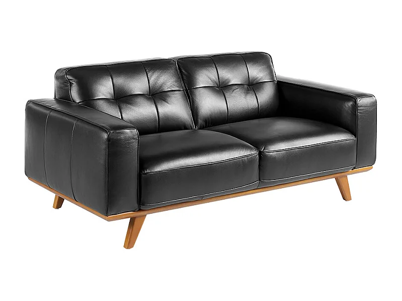 Sofá 2 plazas tapizado piel vacuno negro  6030 ANGEL CERDA