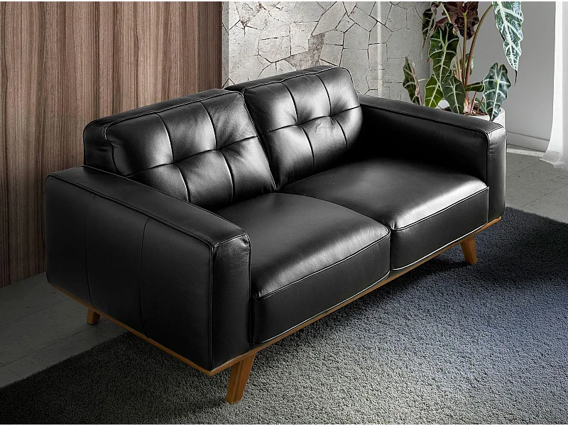 2-osobowa sofa Chester z czarnej skóry 6030 ANGEL CERDA