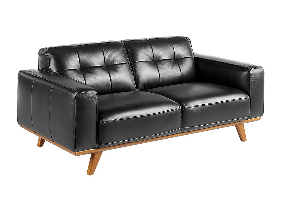 Sofá 2 plazas tapizado piel vacuno negro  6030 ANGEL CERDA