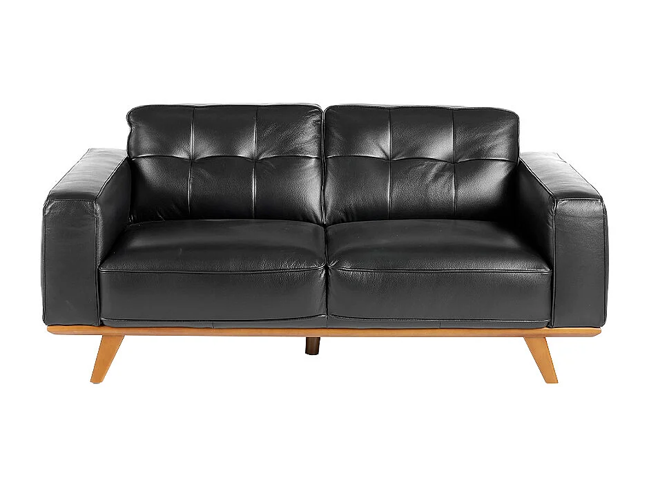 Sofá 2 plazas tapizado piel vacuno negro  6030 ANGEL CERDA