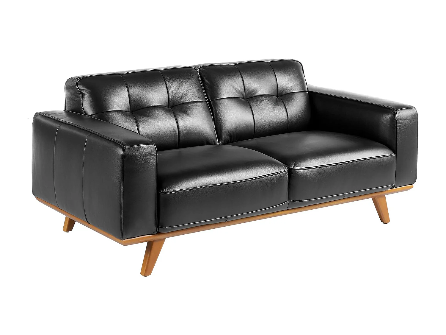 Chester 2-Sitzer Sofa aus schwarzem Leder 6030 ANGEL CERDA