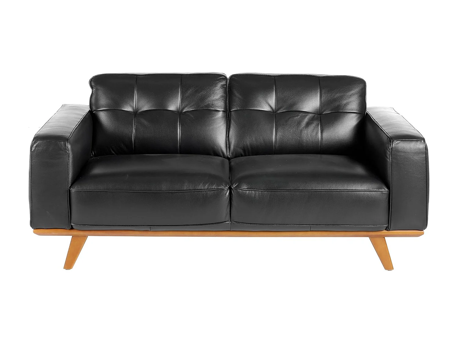 Chester 2-Sitzer Sofa aus schwarzem Leder 6030 ANGEL CERDA