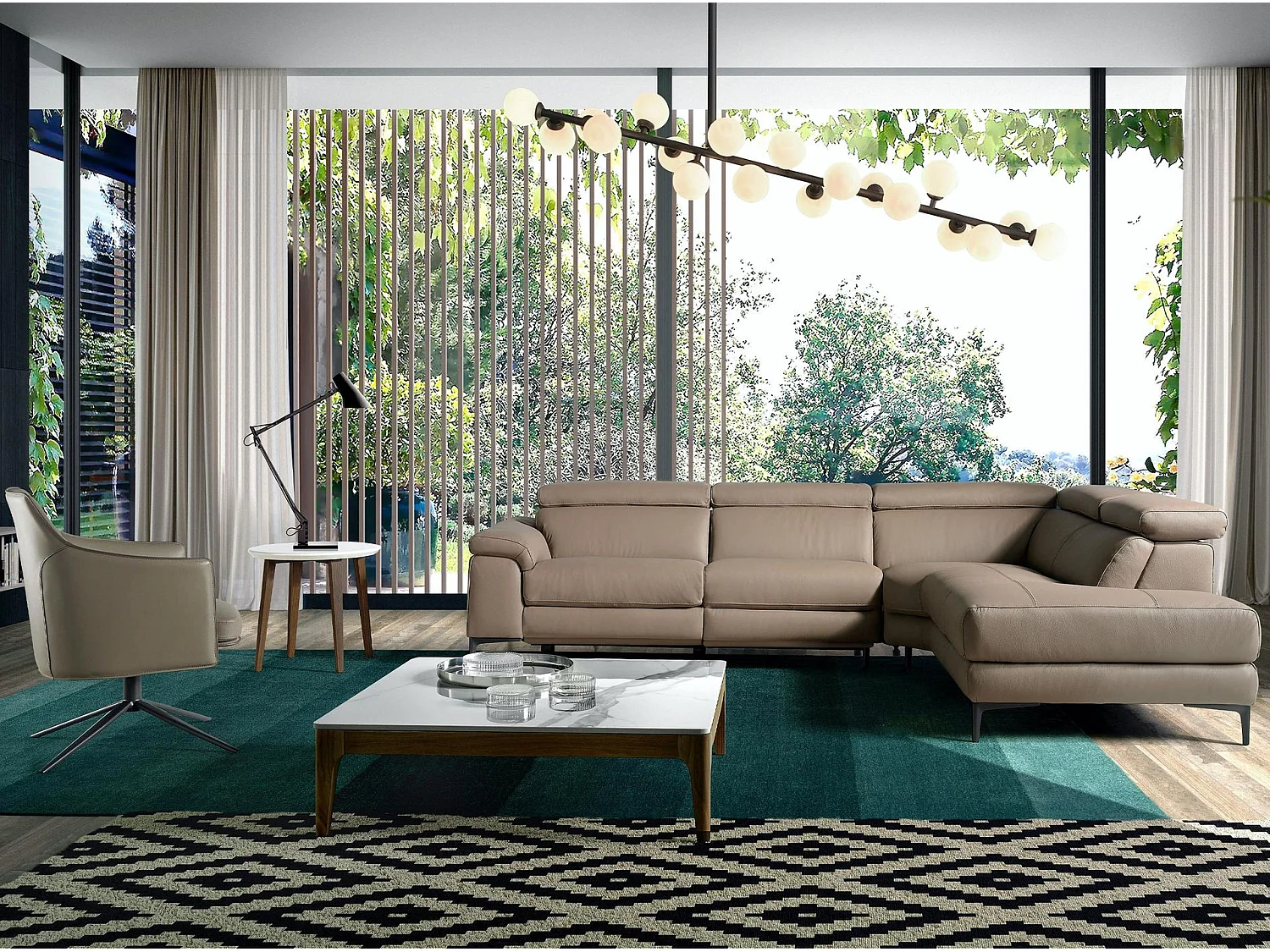 Relax chaise longue bank rechts in nertsleer 6043 ANGEL CERDA