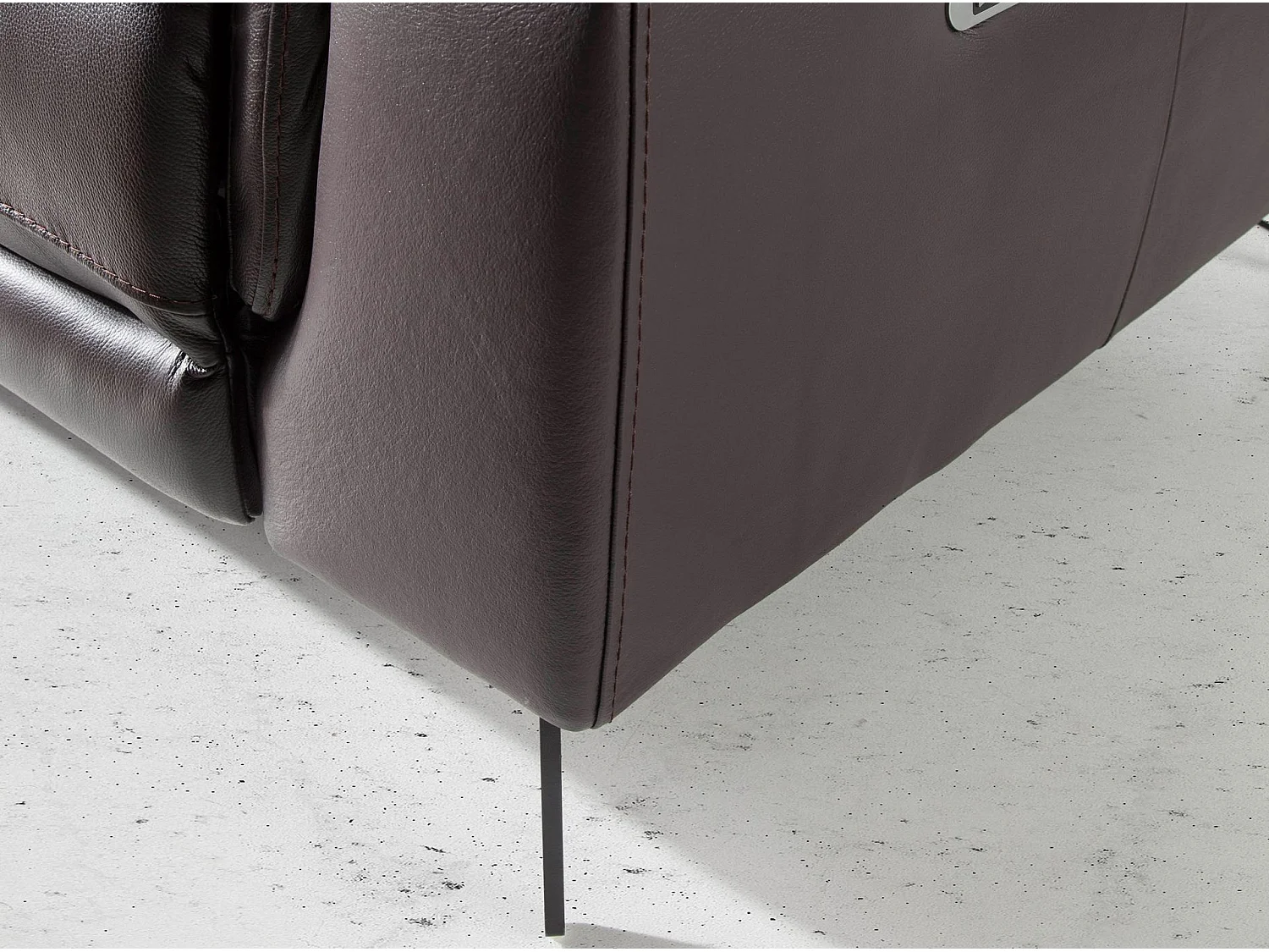 Canapé relax 3 places en cuir marron chocolat 6051 ANGEL CERDA