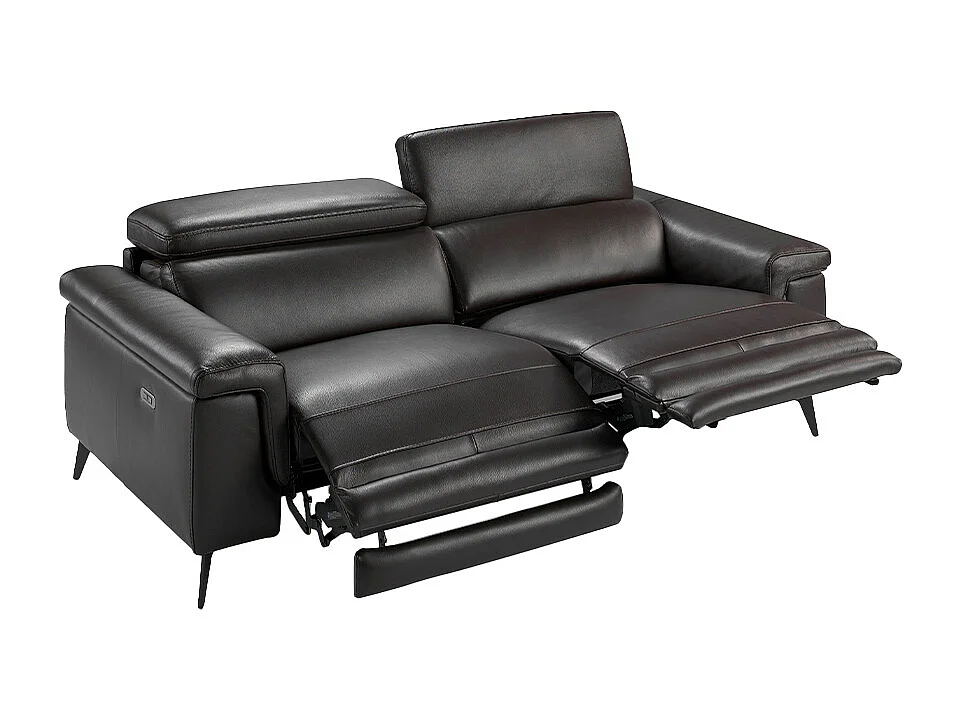 Canapé relax 3 places en cuir marron chocolat 6051 ANGEL CERDA