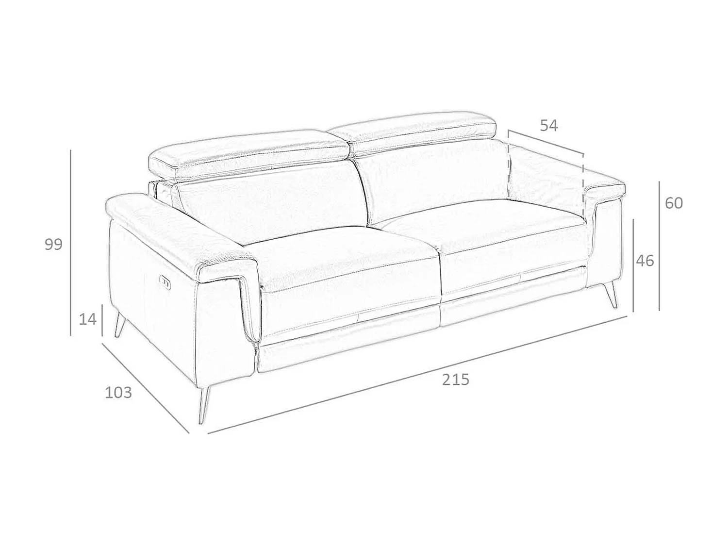 Canapé relax 3 places en cuir marron chocolat 6051 ANGEL CERDA