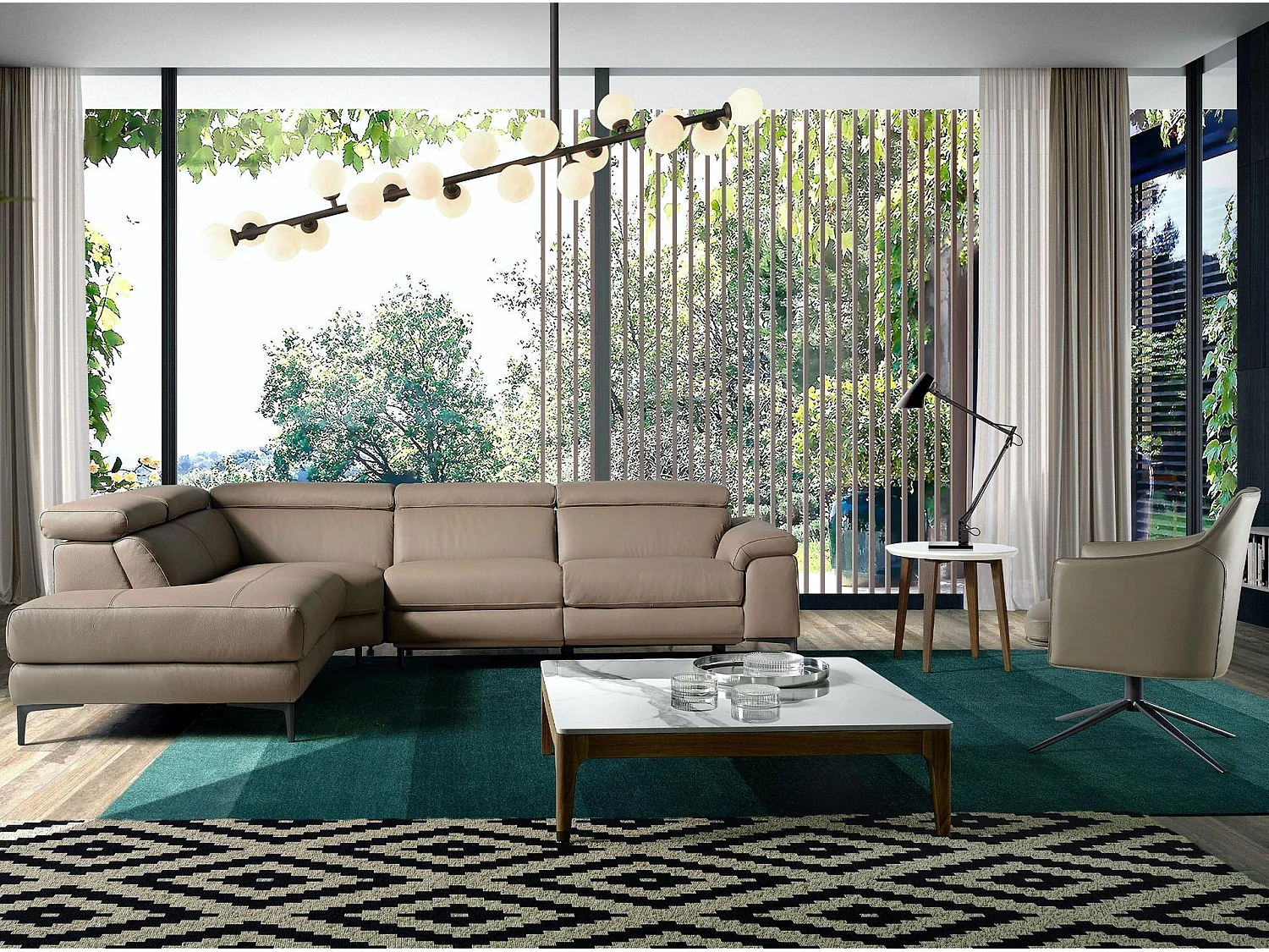 Relax chaise longue bank links nertsleer 6042 ANGEL CERDA