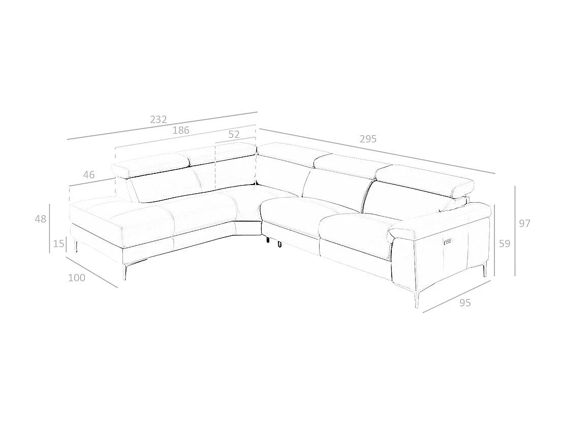 Relax chaise longue bank links nertsleer 6042 ANGEL CERDA