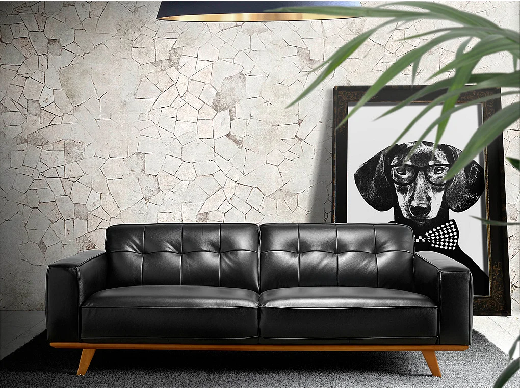 Divano 3 posti rivestito in pelle capitonné   6031 ANGEL CERDA