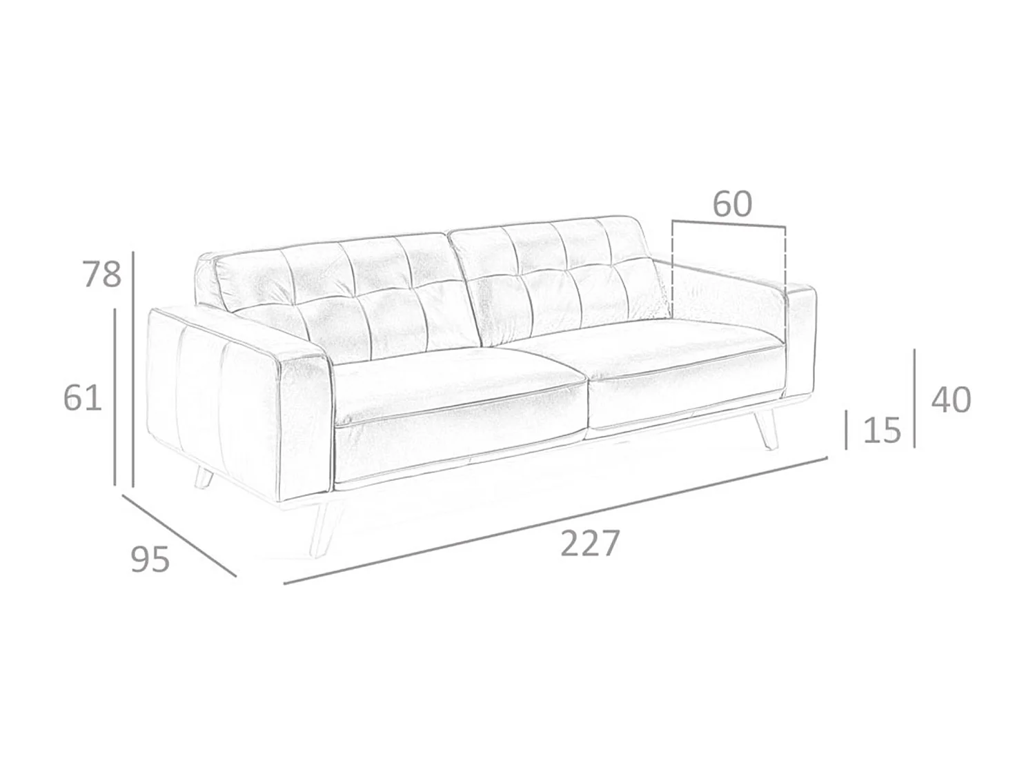 Canapé 3 places Chester en cuir noir 6031 ANGEL CERDA