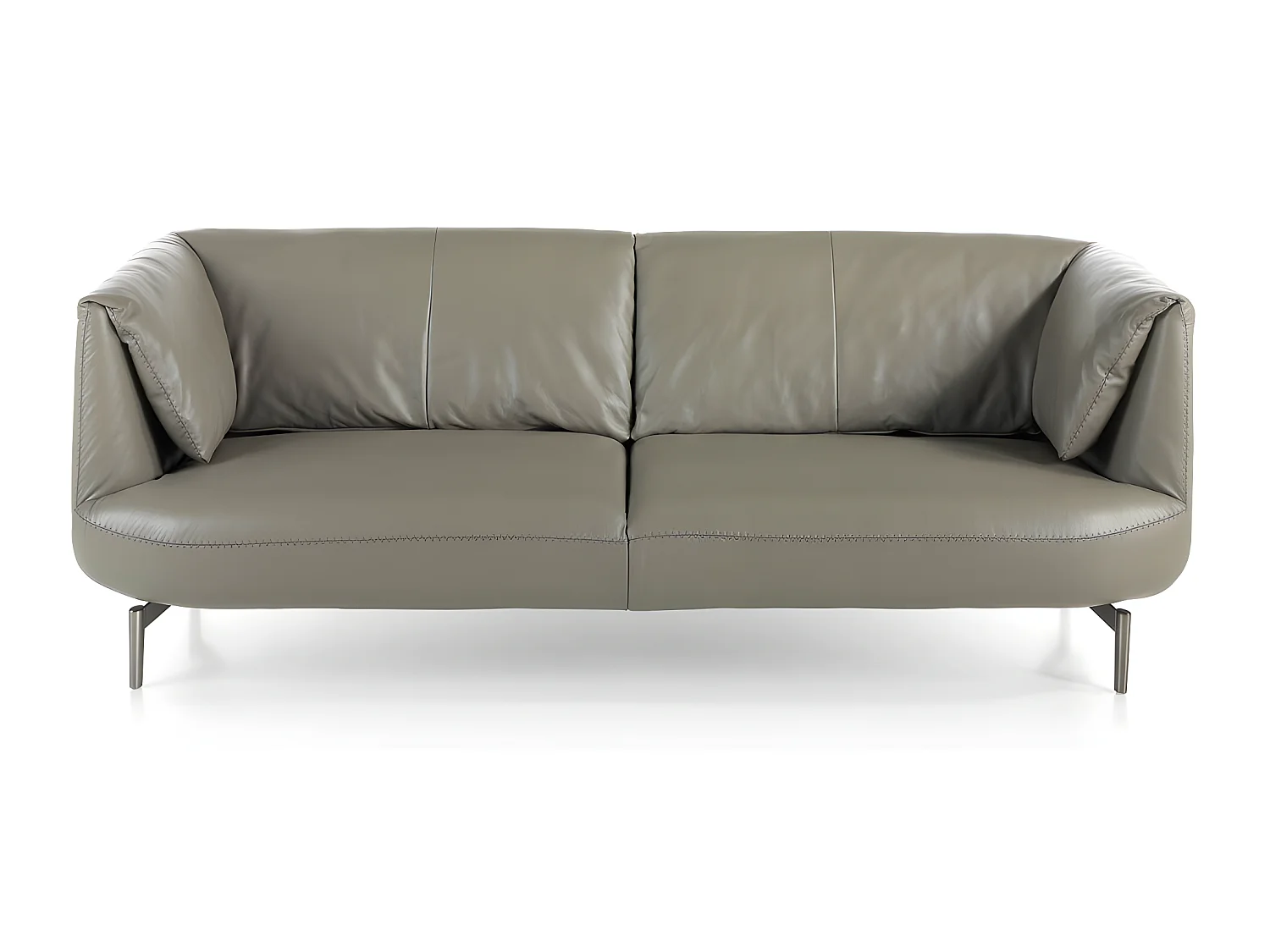 Divano 3 posti rivestito in pelle con gambe in acciaio lucido   6037 ANGEL CERDA