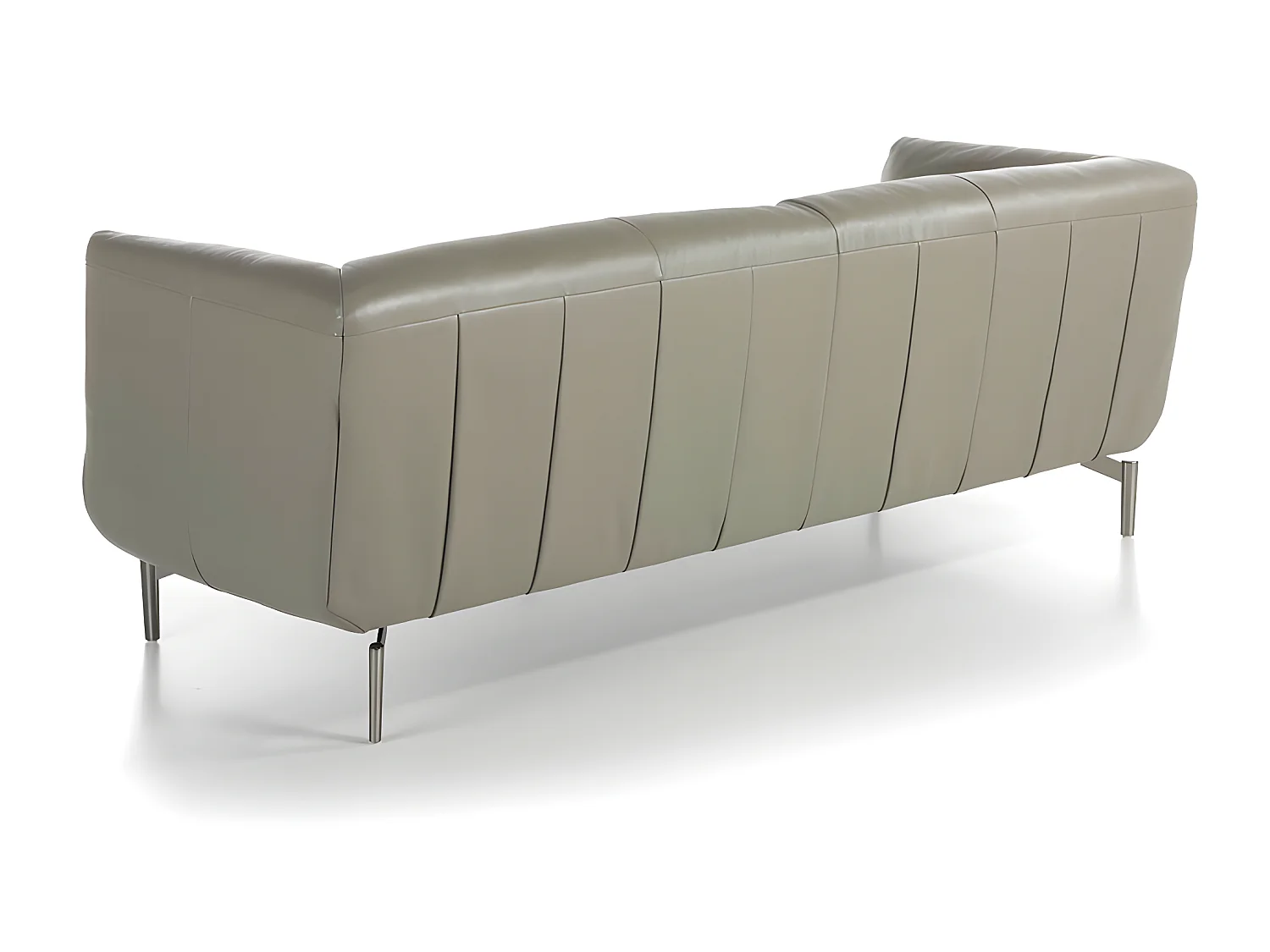 Divano 3 posti rivestito in pelle con gambe in acciaio lucido   6037 ANGEL CERDA