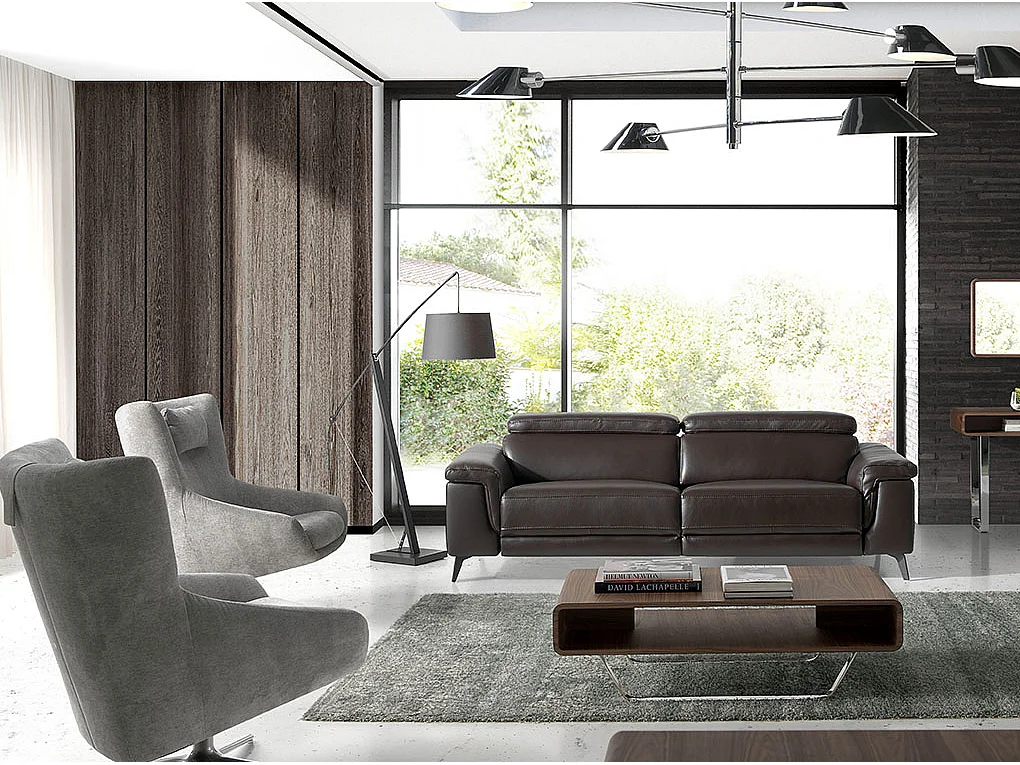 2-zitsbank bruin leer relaxmechanismen 6050 ANGEL CERDA